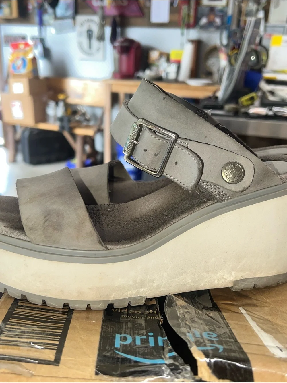 Timberland Women's Karolyn Platform Sandals/wedges in gray